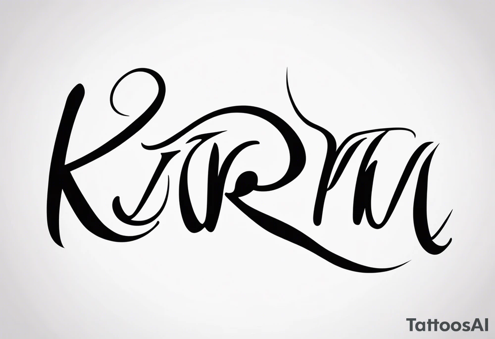 The word karma in different fonts tattoo idea