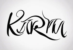 The word karma in different fonts tattoo idea