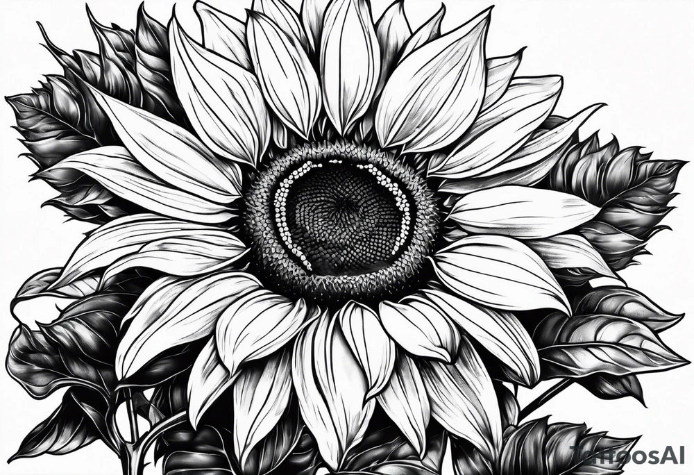 Sunflower with bee tattoo idea