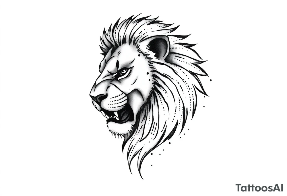 powerful lion tattoo idea