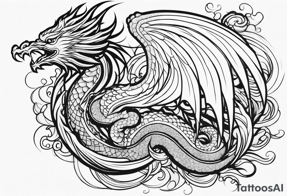 Phoenix and dragon tattoo idea