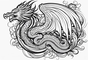 Phoenix and dragon tattoo idea
