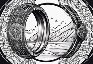 Star Wars, Warhammer 40K centered around the one Ring from Lord of the Rings tattoo idea