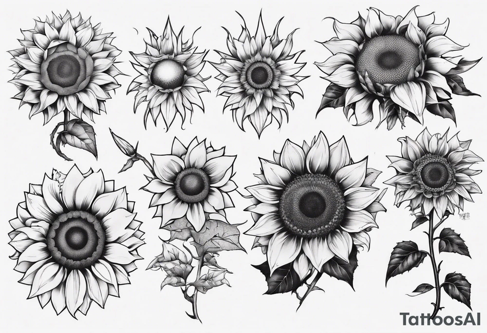 sunflower tattoo idea