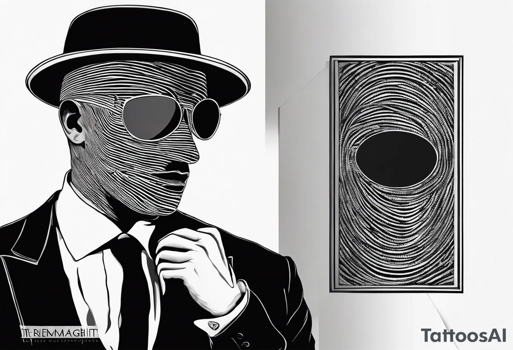 The drawing “the invisible man” by rene magritte tattoo idea