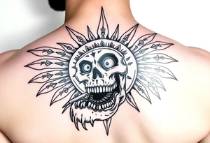 zombie aztec sun calindar eating 
a zombie gasia tattoo idea