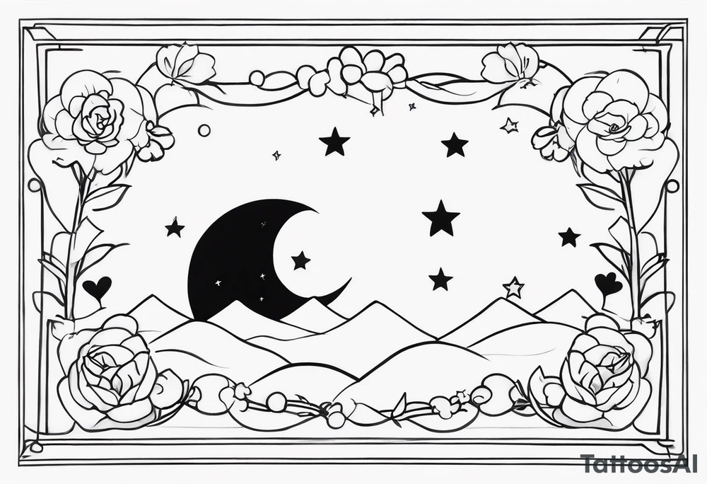 I would like various tattoo sketches. they must represent the friendship between two girls who like naps, kuromi and my melody and a song entitled "luna". tattoo idea