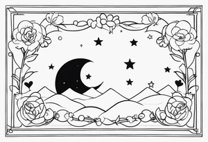 I would like various tattoo sketches. they must represent the friendship between two girls who like naps, kuromi and my melody and a song entitled "luna". tattoo idea