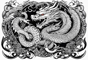 Jomungandr wyrm nordic style tattoo idea