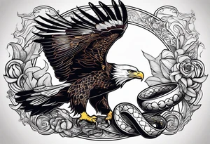 eagle catching snake tattoo idea