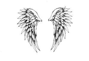 Long Angelwings straight down tattoo idea