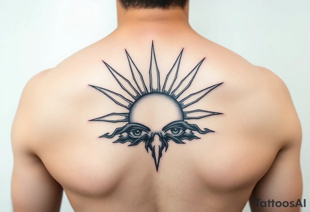 Sun rising over teary eyes tattoo idea