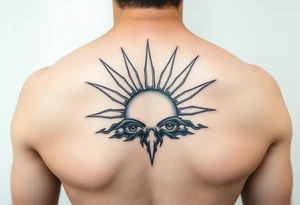 Sun rising over teary eyes tattoo idea