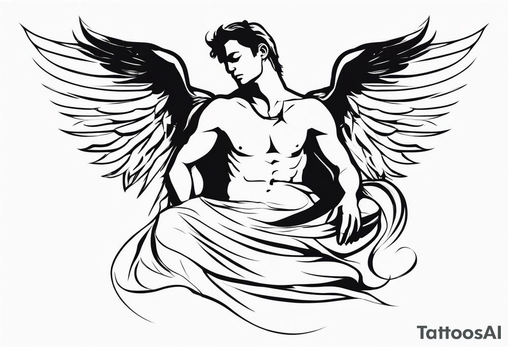 male fallen angel,the fall of gabriel evil tattoo idea