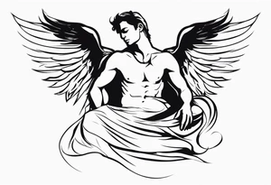 male fallen angel,the fall of gabriel evil tattoo idea