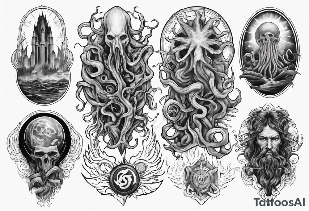 lovecraft myth tattoo for forearm tattoo idea