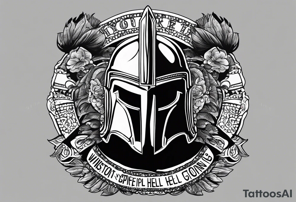 If you’re going thru hell keep going quote from Winston Churchill, wrapped around a spartan helmet. tattoo idea