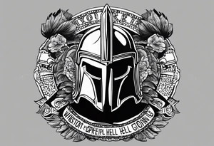 If you’re going thru hell keep going quote from Winston Churchill, wrapped around a spartan helmet. tattoo idea