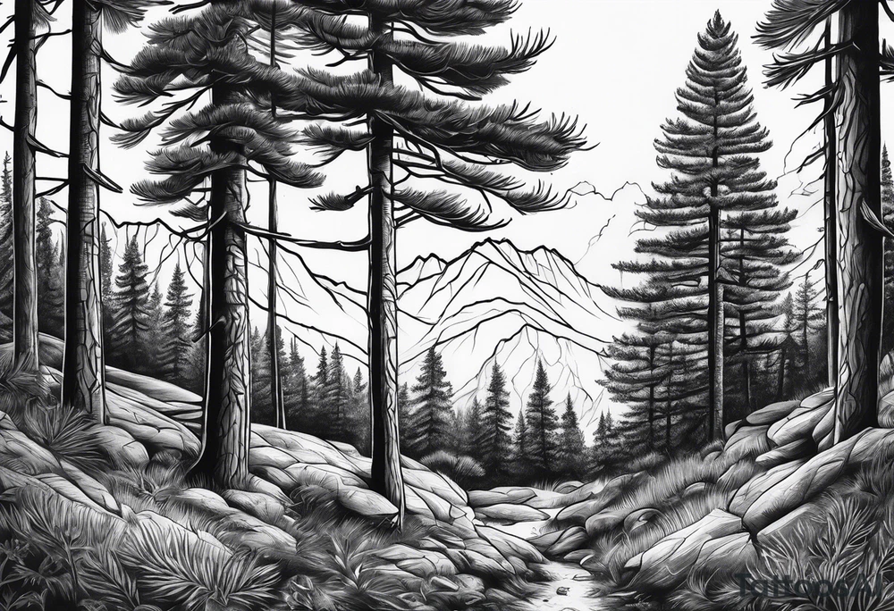 Pine Forest No Mountains tattoo idea