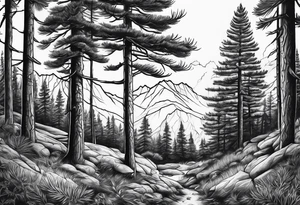 Pine Forest No Mountains tattoo idea