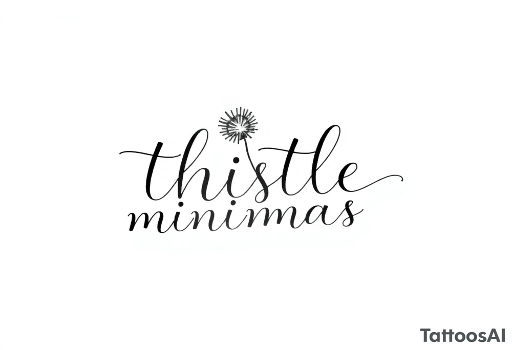 thistle minimalist tattoo idea
