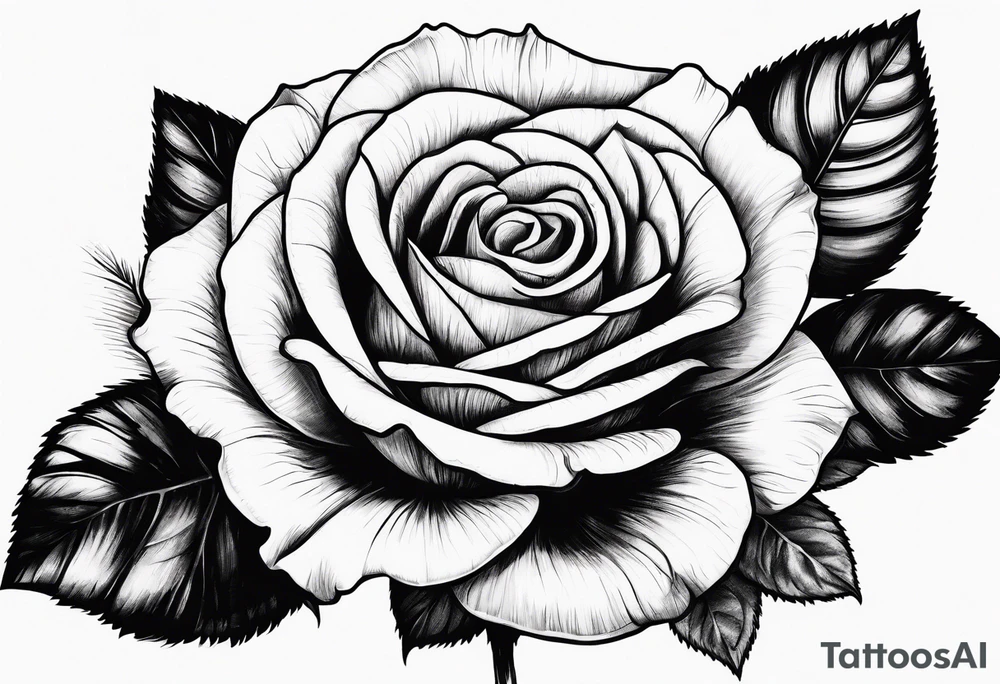 Rose flower tattoo idea