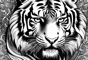 Tiger on cross tattoo idea