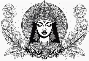 Black Goddess of sativa tattoo idea