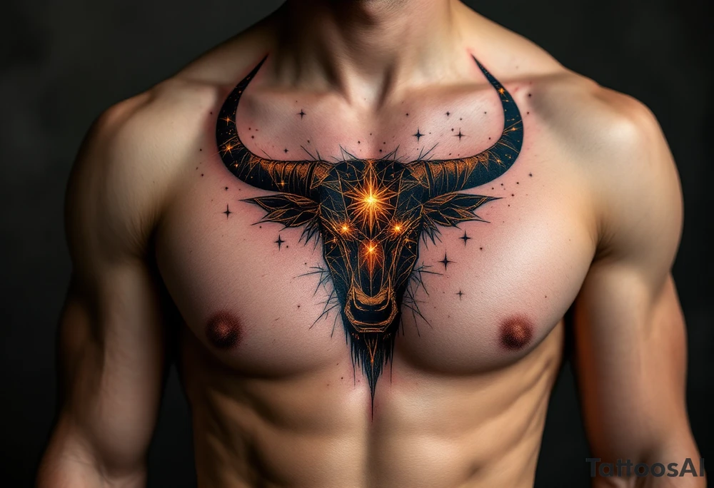 A taurus star constellation of copper fire, Taurus carries the ancient weight of desire and fertility. tattoo idea