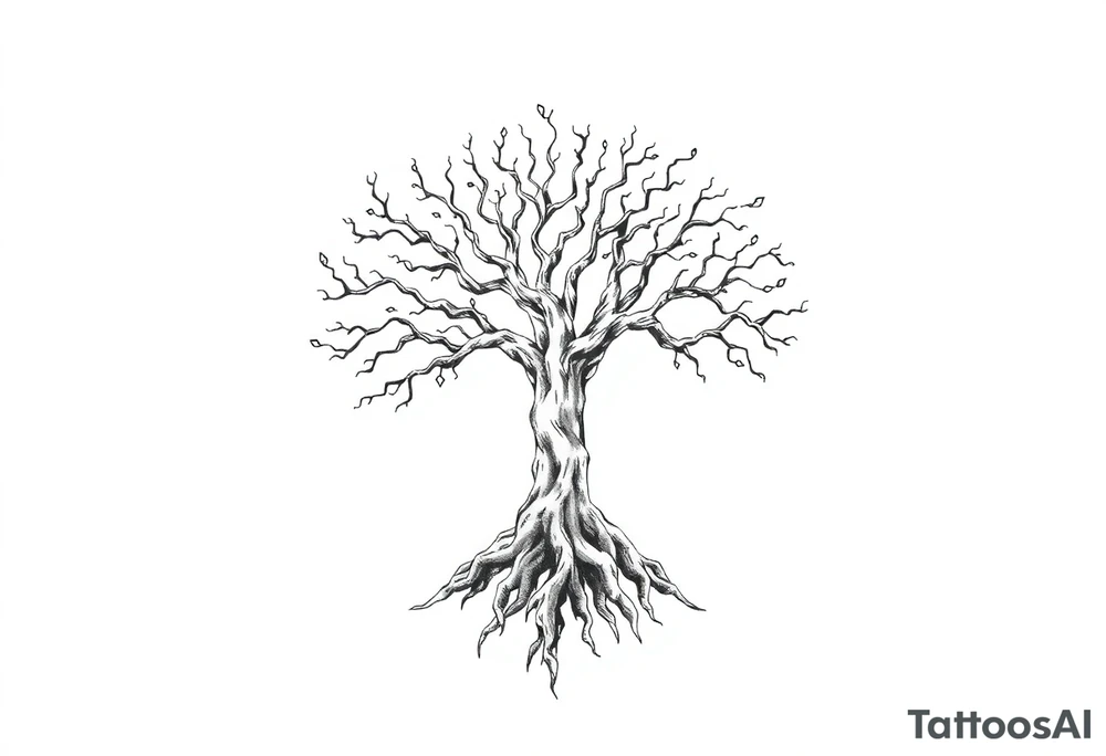 mystical tree of life with cosmic roots and celestial branches tattoo idea mystical tree of life with cosmic roots and celestial branches tattoo idea