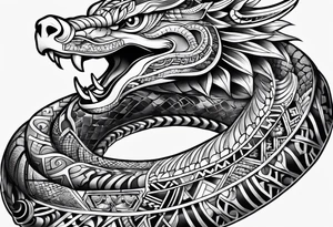 aztec snake sleeve tattoo idea