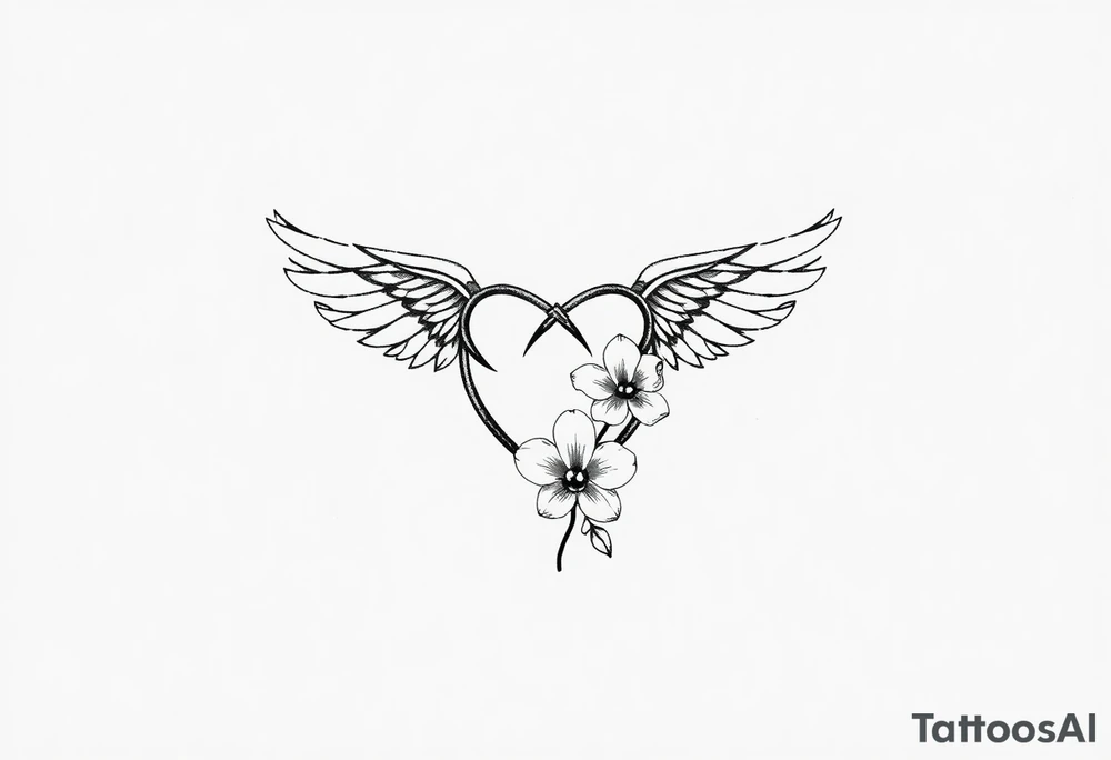 Infinity loop with wings and a small orchid tattoo idea Infinity loop with wings and a small orchid tattoo idea