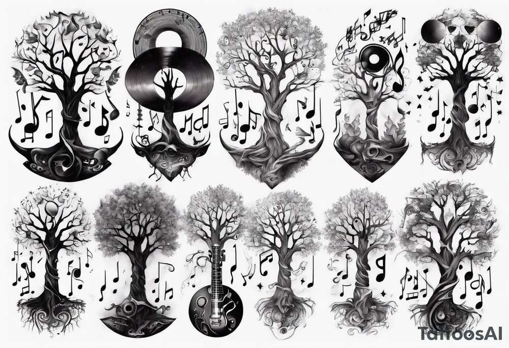 music tree tattoo idea
