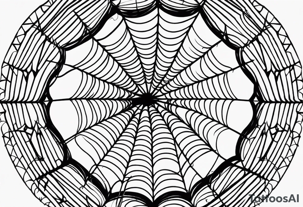 symmetrical spider web tattoo idea