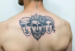Winter Spring Fall Summer faces tattoo idea