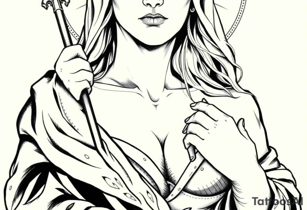 Hot sexy saint tattoo idea