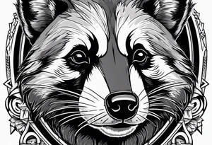 aggressive and killer badger/wolverine with cute face and some quotes tattoo idea