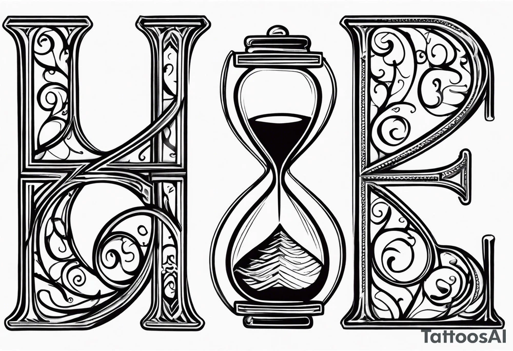 Love hourglass tattoo idea