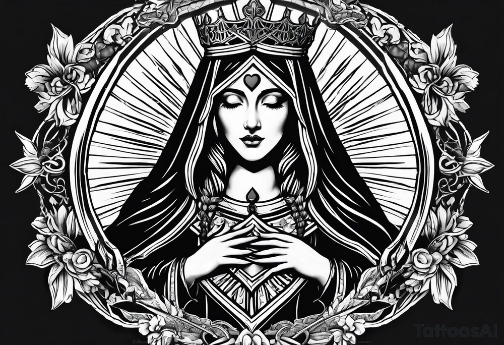 Immaculate heart of Mary with swords or spears going through it tattoo idea