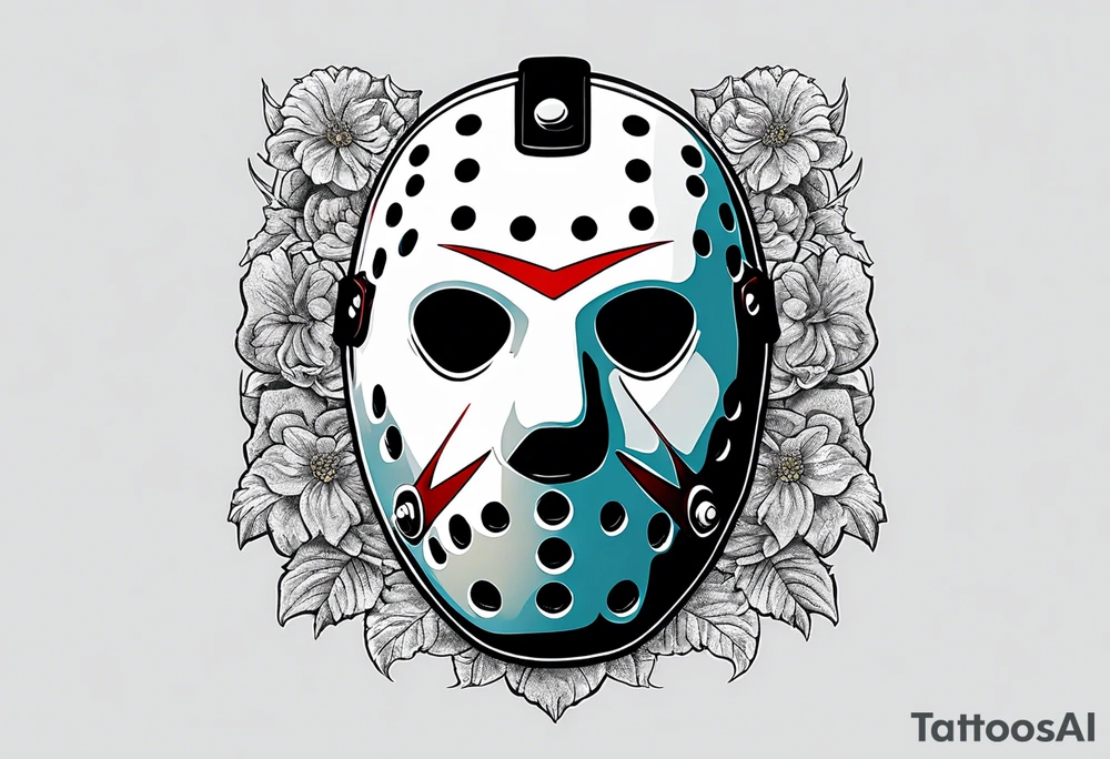 Friday the 13th Jason mask, horror, Japanese art tattoo idea