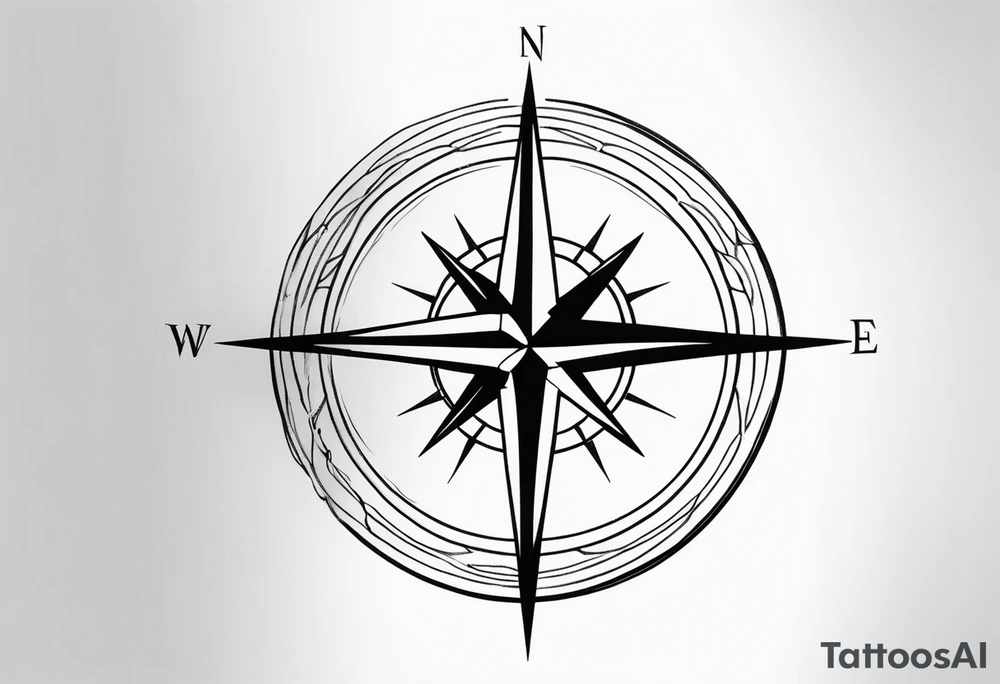 half sleeve compass tattoo idea