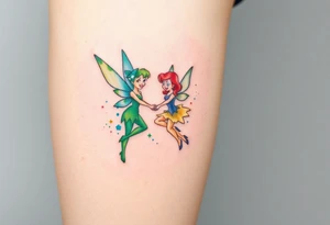Walt Disney   tinker bell and winer tinker bell  Peter  Pan and   Wendy Darling tattoo idea