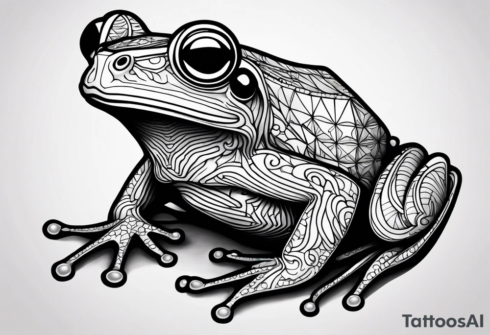 a psychedelic frog tattoo idea