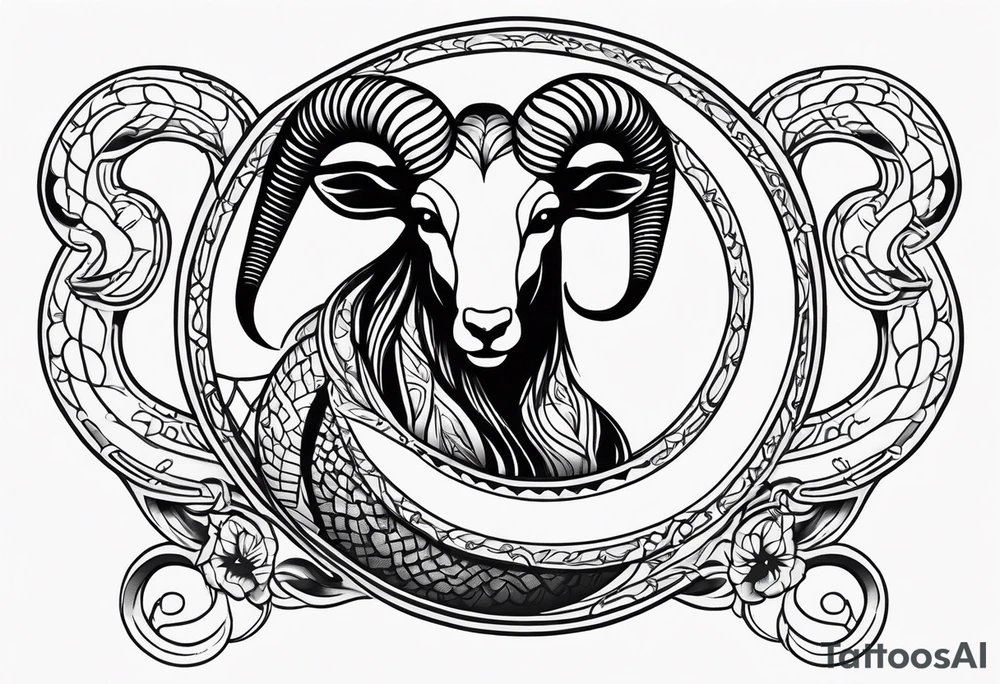 aries with snake tattoo idea