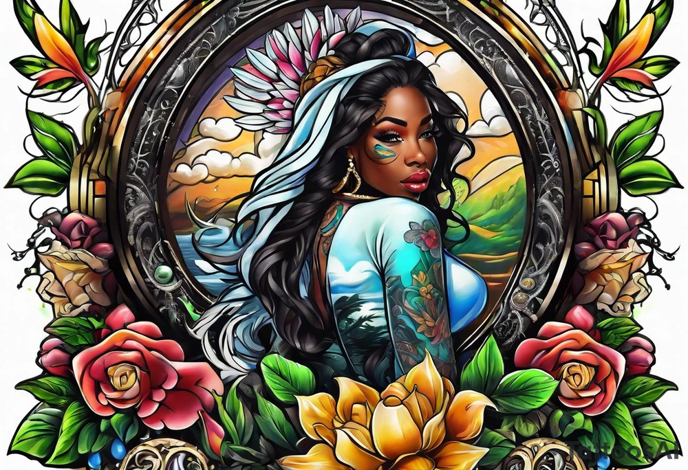 drugs and money , black people tattoo idea