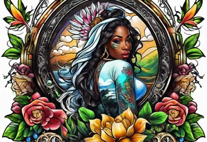 drugs and money , black people tattoo idea