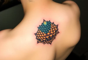 Honey comb ocean scene tattoo idea