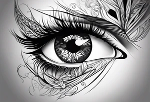 Eyes and abstract lines tattoo idea