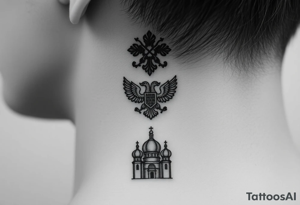 Top: Russian star 
Middle: Tiny double-headed eagle (simplified, more linework style)
Bottom: Orthodox church dome with a cross tattoo idea