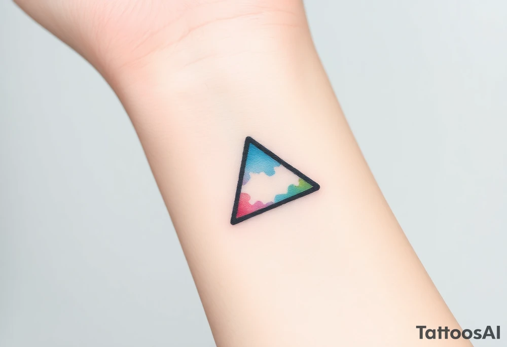 A small tattoo (2x2cm) on my wrist to represent my lesbian identity, but in a subtle way. Fine line. Triangle. Colors of lesbian flag tattoo idea